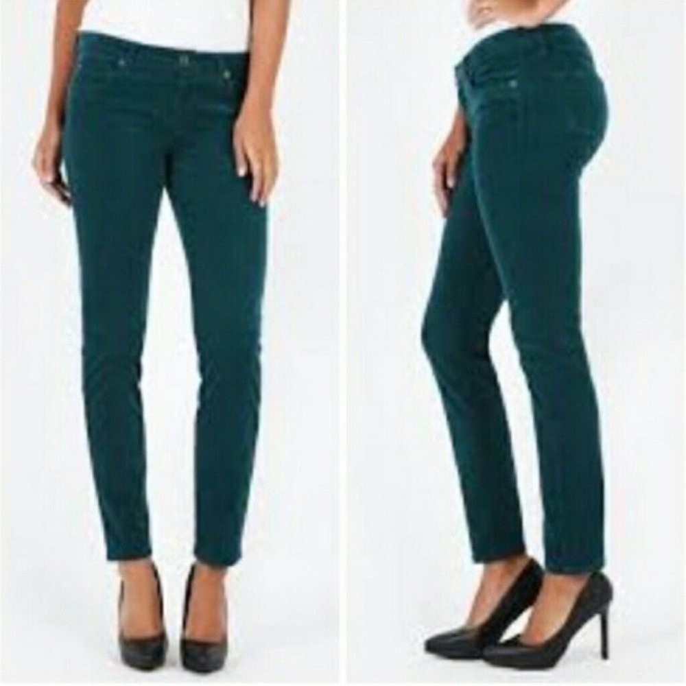 Kut from the Kloth Diana skinny corduroy green pants 4
